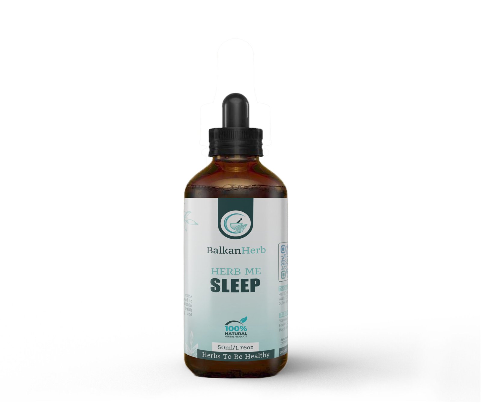 A showcase of a bottle of herbal extract formula for better sleep by BalkanHerb